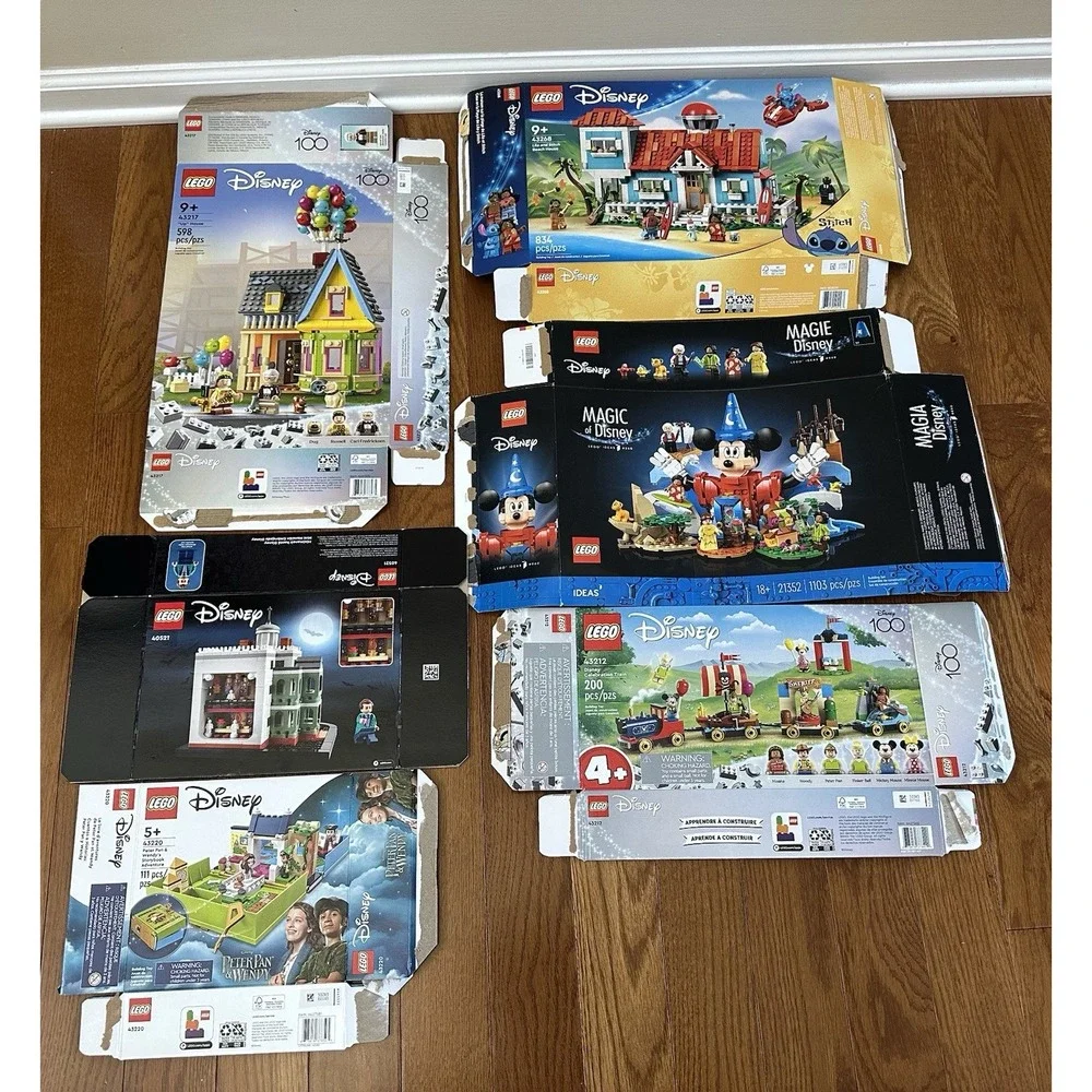 LEGO Disney Lot Of 6 Boxes 21352 43217 43268 40521 43212 43220 EMPTY BOXES ONLY